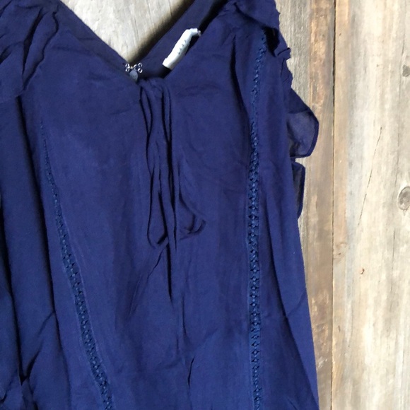 Lush Blue Ruffle Crochet Romper Small Medium Large - Picture 3 of 9